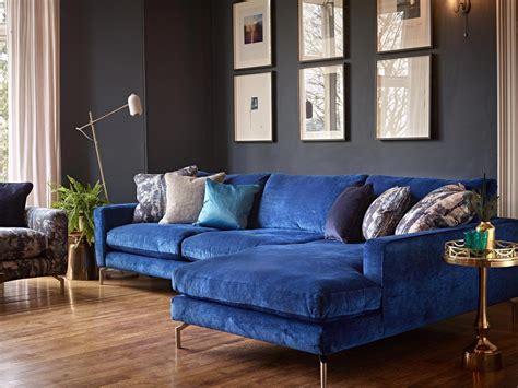 home decor dark blue sofa.